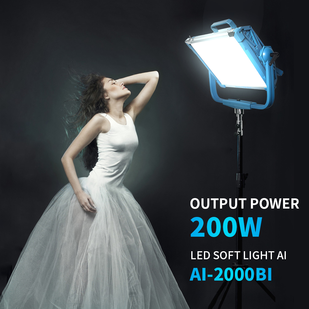 Photography Lighting Ai - LED-Leuchten mit DMX-Unterstützung, 200W Yidoblo AI-2000BI