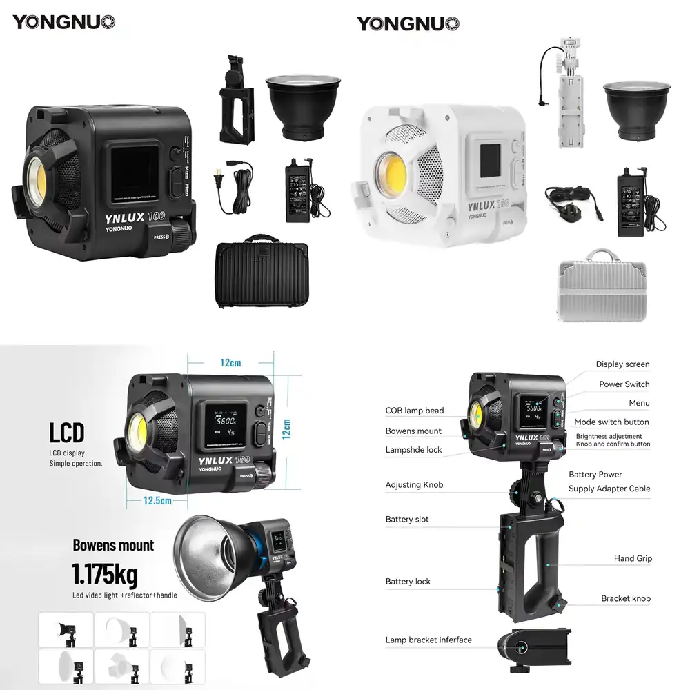 Photography Lighting Handheld - YONGNUO YNLUX100 100W 3200K-5600K Kompaktes Handgehaltenes