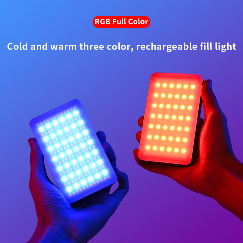 Photography Lighting Board - RGB-Videoleuchte, tragbares LED-Kamera-Lichtpanel, wiederaufladbare Vollfarb-DSLR-Beleuchtung für