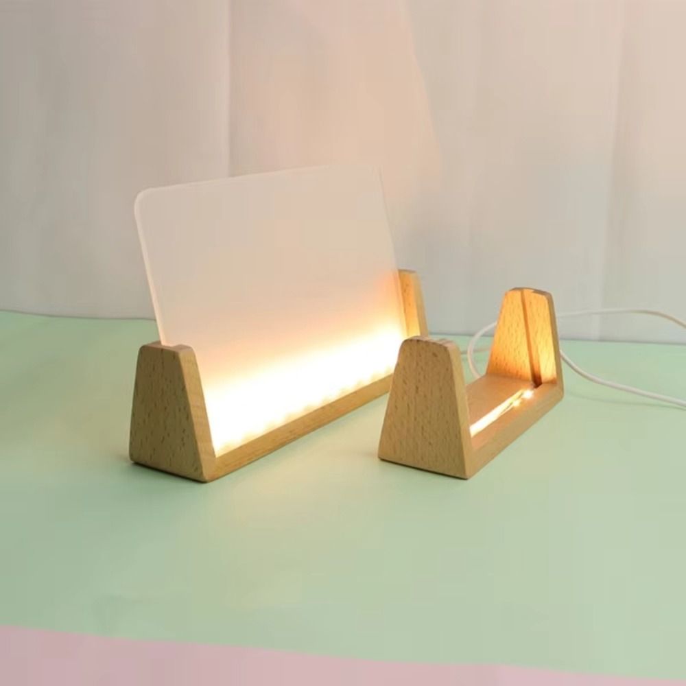 Photography Lighting Portrait - Warmlicht Holz-LED-Bilderrahmen mit Beleuchteter Basis, Rutschfest,