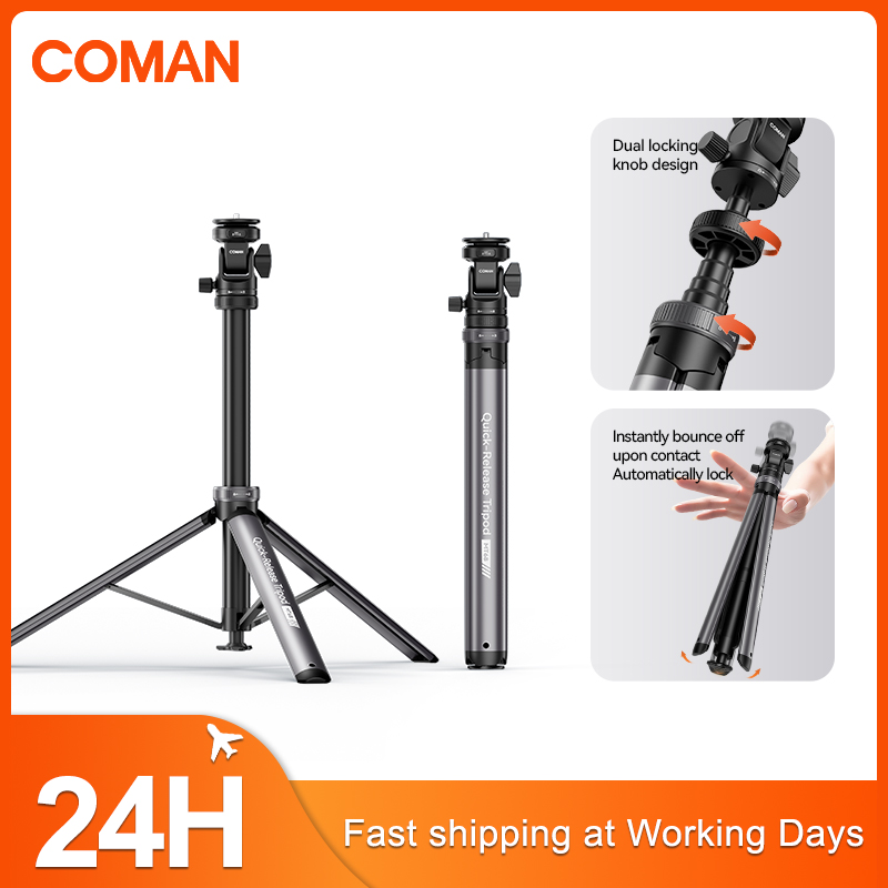 Photography Video Lighting Kit With Adjustable Tripod Stand - COMAN MT68 One Click Pop-up-Schnellverschluss-Lichtständer für