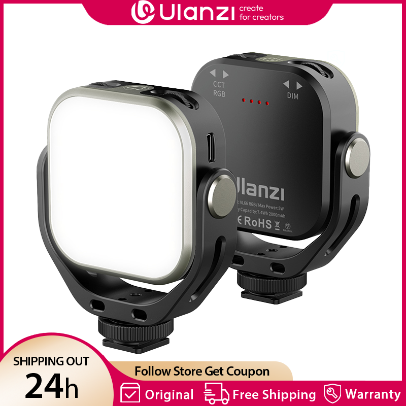 Photography Video Lighting Kit With Adjustable Tripod Stand - Ulanzi VL66 RGB-Videoleuchte 2500–6500 K CCT