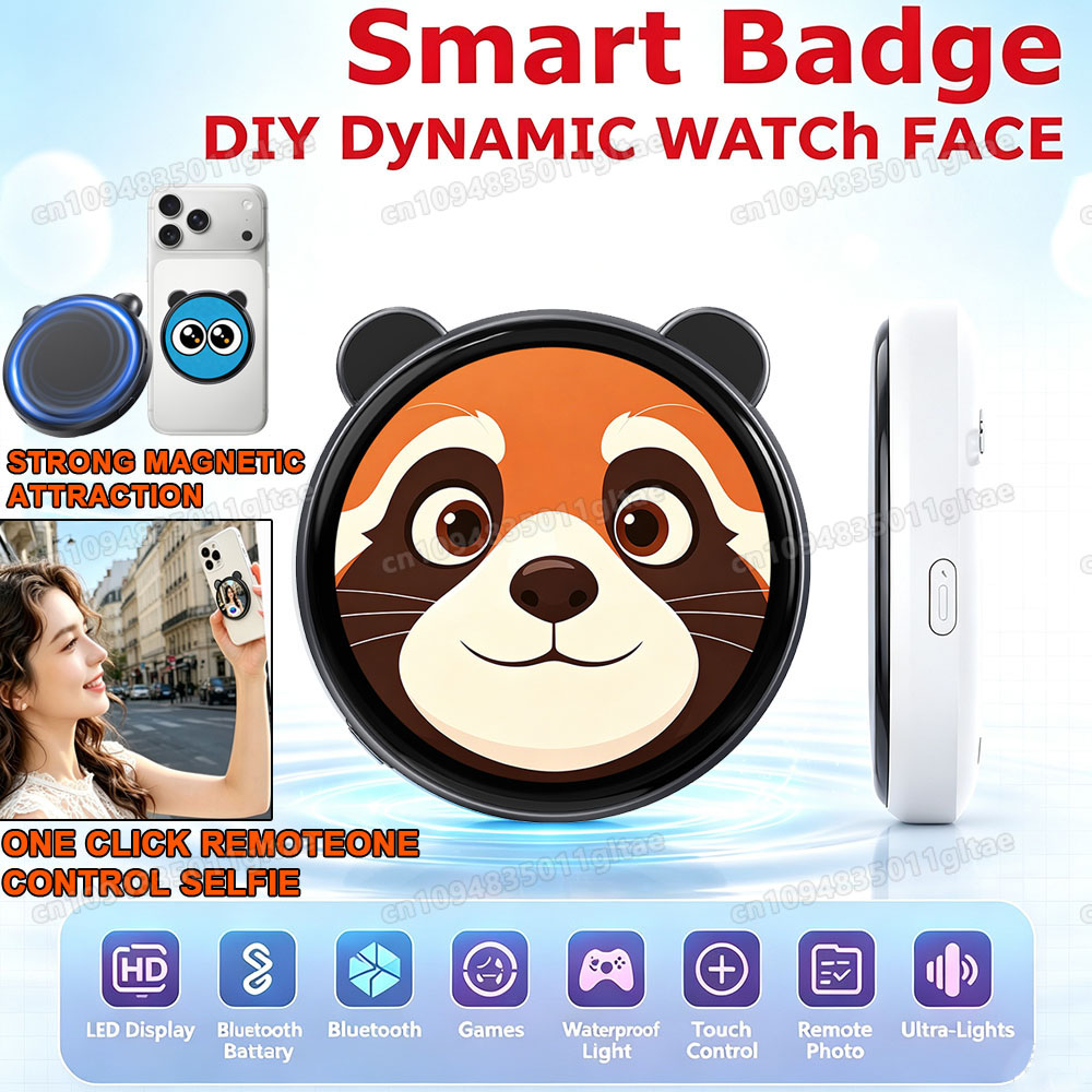 Photography Lighting Gels - 1,50 Zoll HD-Bildschirm Smart Dynamic E-Badge
