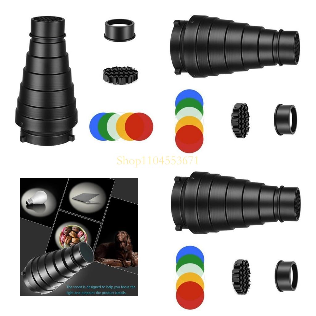 Photography Lighting Modifiers - Bestseller Metall-Snoot-Set mit Wabengitter und 5-teiligen