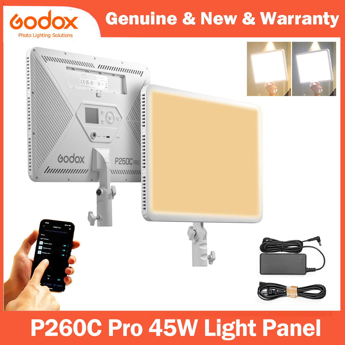 Photography Lighting Board - Godox P260C Pro LED-Videoleuchte, zweifarbig, 2800