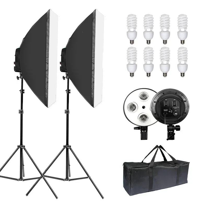 Photography Lighting Portrait - Fotostudio-Beleuchtungsset mit E27 4-in-1-Lampenfassung für Foto-,