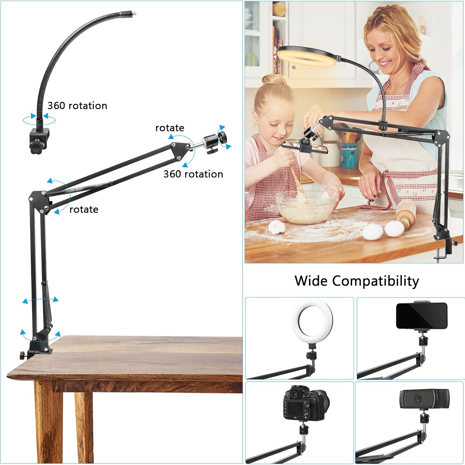 Ringlicht mit Ständer und Tele – Photography Video Lighting Kit With Adjustable Tripod Stand Bewertung und Preis