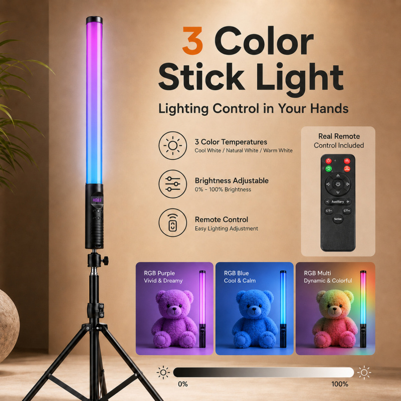 RGB Handheld-Videolichtstab, T – Photography Lighting For Indoor Bewertung und Preis