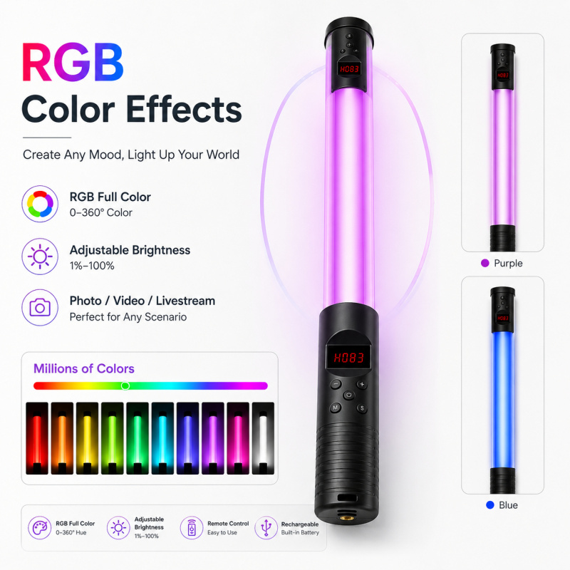 RGB Handheld-Videolichtstab, T – Photography Lighting For Indoor Bewertung und Preis