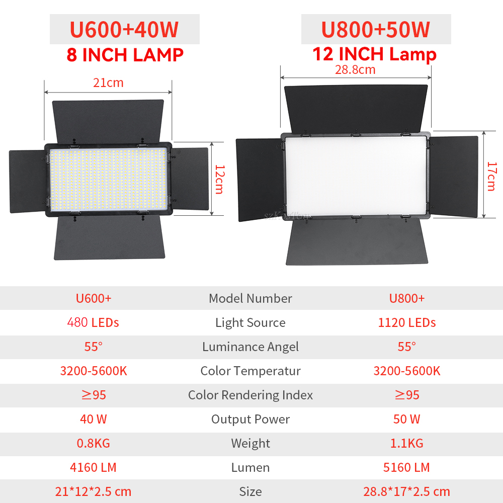 U800 U600 LED Foto Studio Vide – Photography Lighting Board Bewertung und Preis